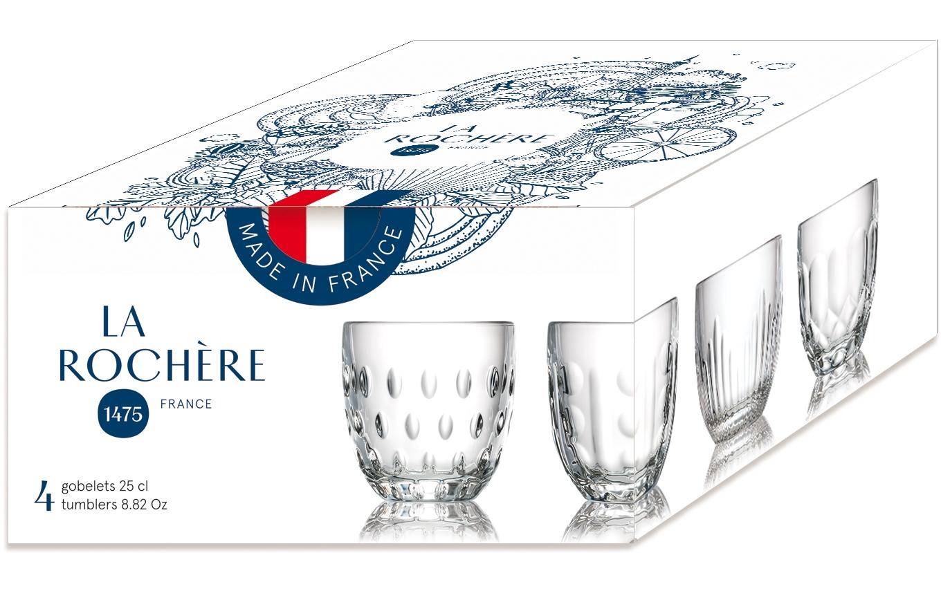 Trinkbecher Troquet 250 ml, 4 Stück, TransparentGlasbecher Set