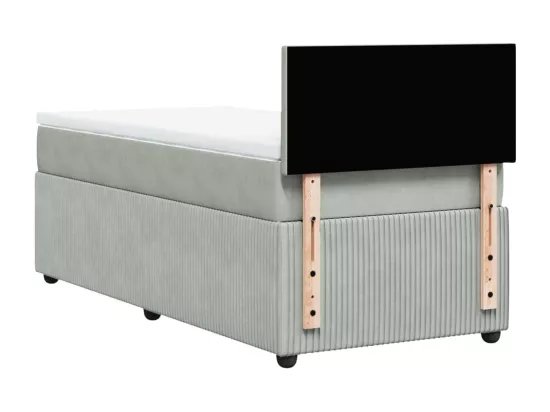 Sommier à lattes de lit et matelas Gris clair 90x190 cm Velours