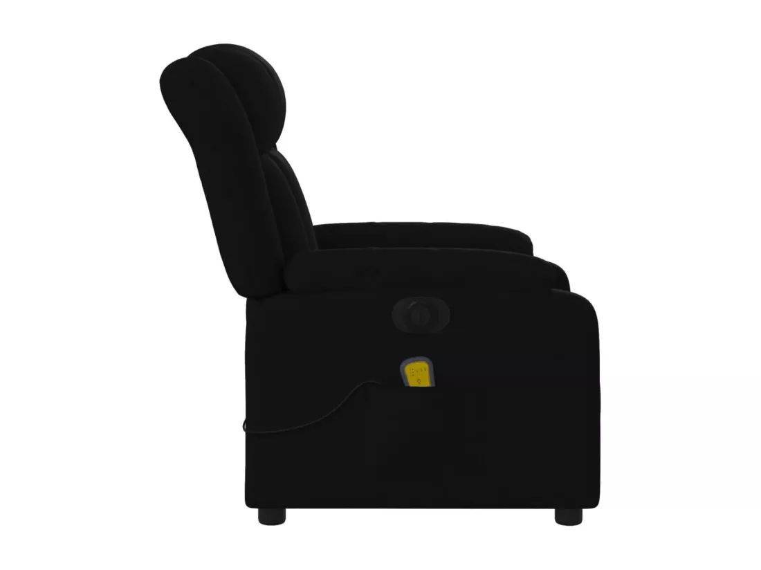 Fauteuil massant inclinable électrique Noir Tissu