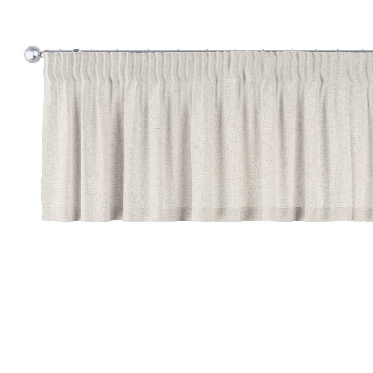 Kort gordijn Loneta met plooiband, grijs en beige, 130x40 cm