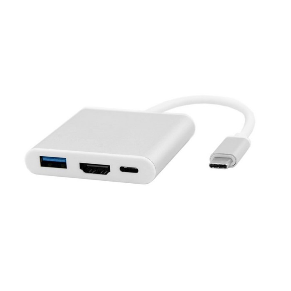 USB C auf HDMI / USB / USB Typ-C Hub Adapter für MacBook / Laptop / PC - Silber