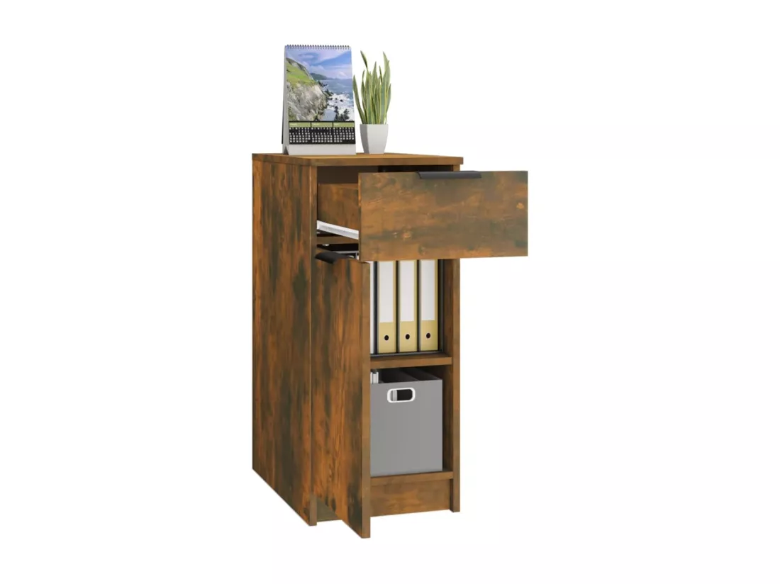 Armoire de bureau Chêne fumé 33,5x50x75 cm Bois d'ingénierie