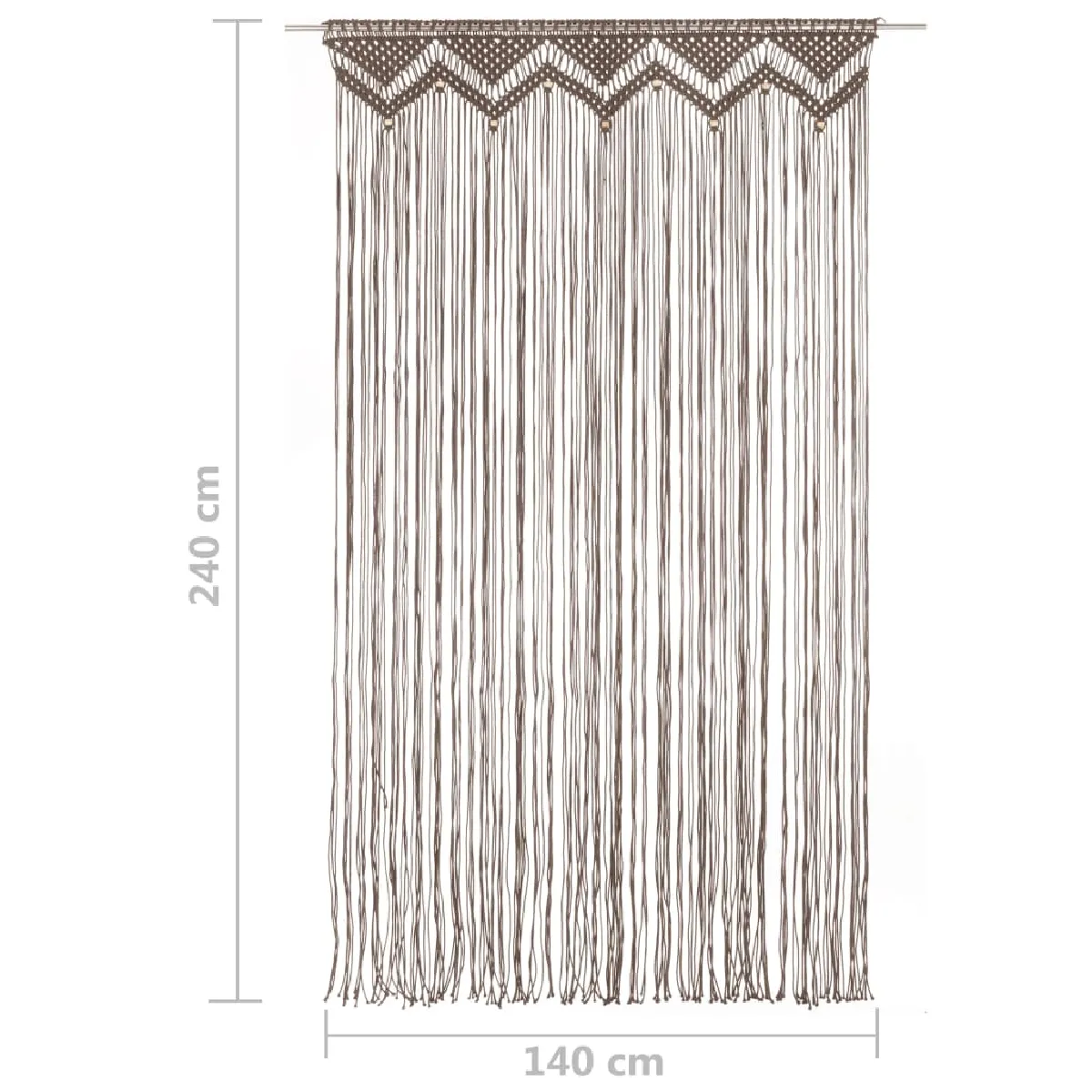 vidaXL Rideau en Macramé Taupe