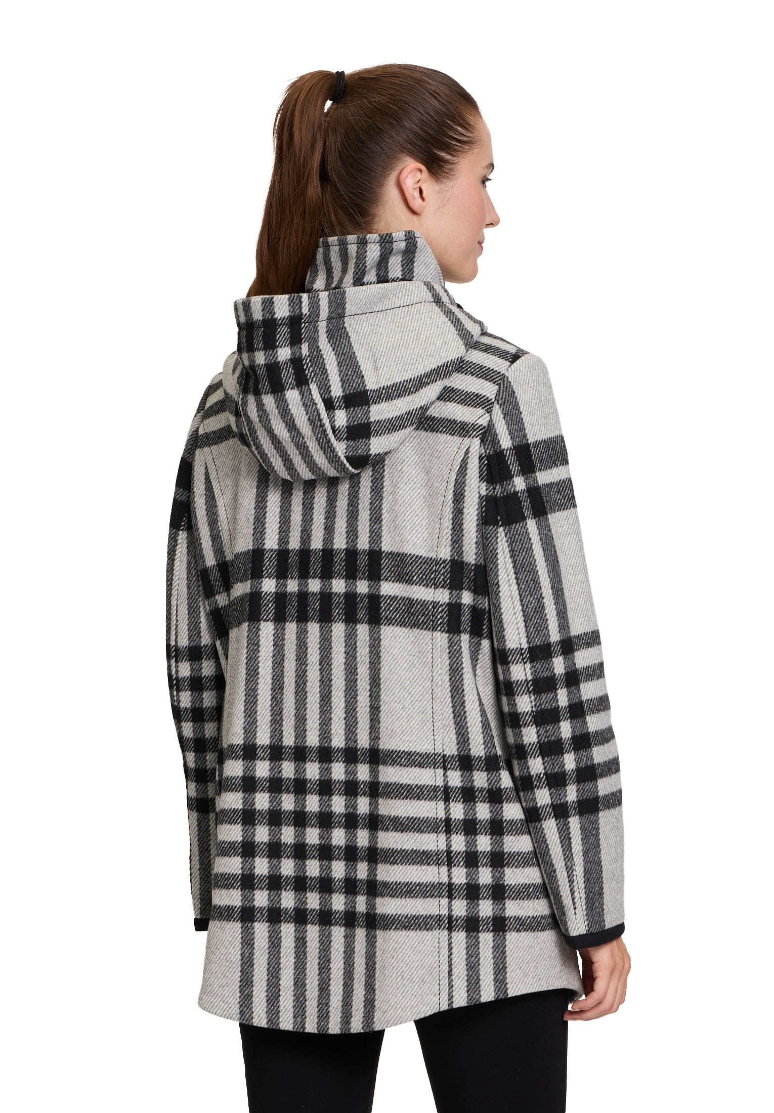 Gil Bret Wolljacke mit Kapuze kariert mit Kapuze