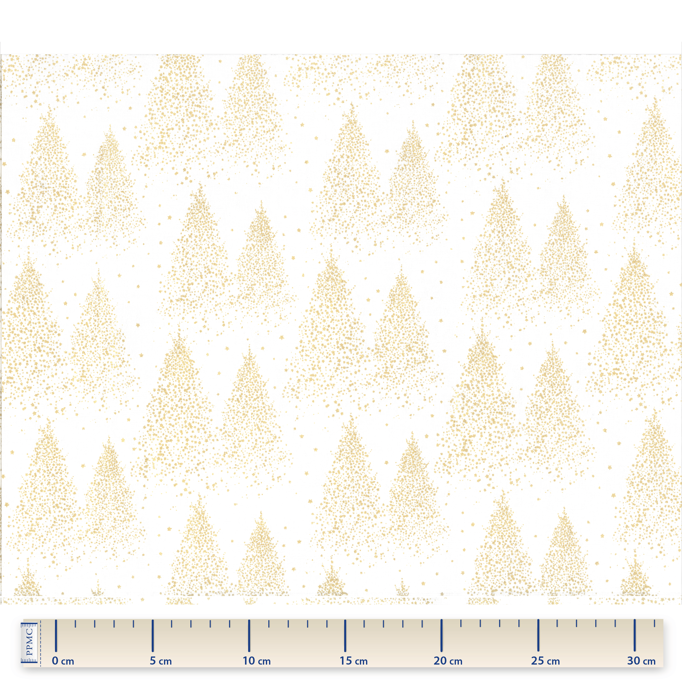 Tissu Coton Au Mètre Sapin Blanc Pailleté