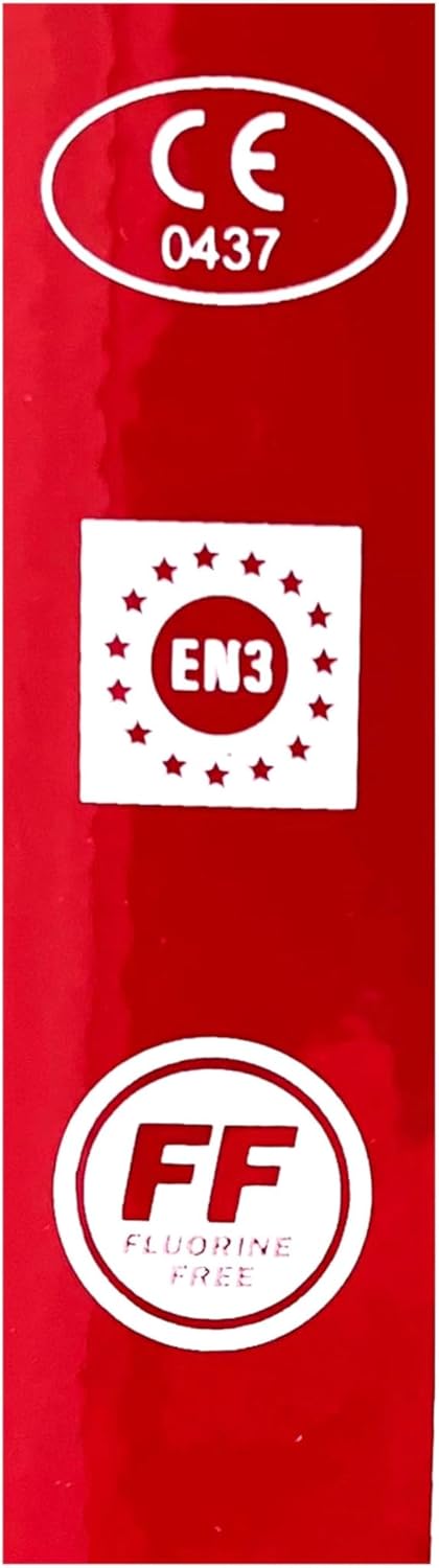 Aufladefeuerlöscher fluorfrei 6L ABF Schaum ANDRIS® (Fettbrand), 27A 144B 25F, EN 3 inkl. Wandhalterung, Standfuß & Orig. ANDRIS® Prüfnachweis für 2 Jahre