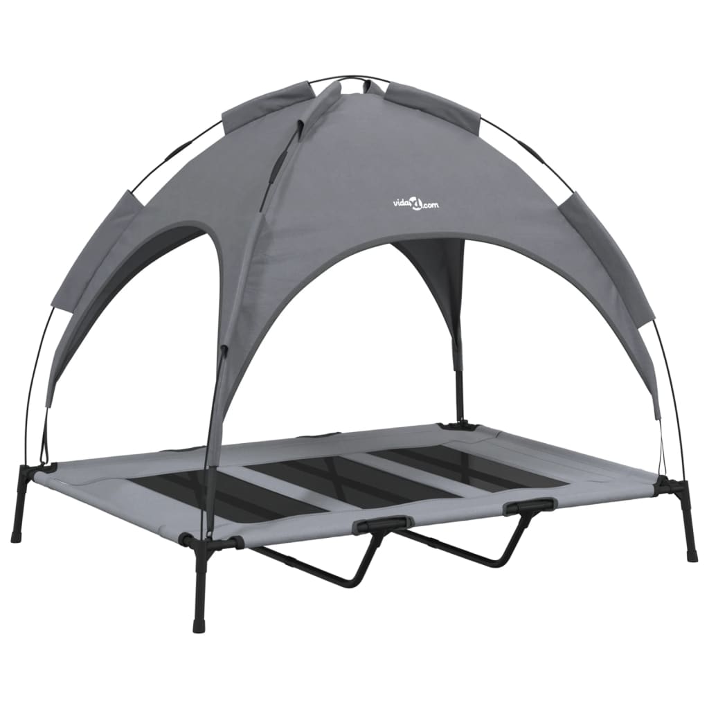 Cama para cães vidaXL com dossel, antracite, tecido Oxford e aço.