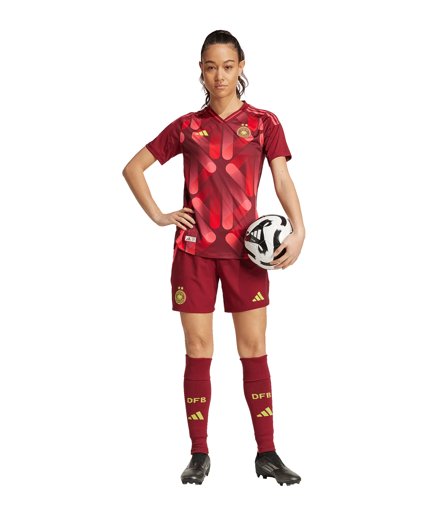adidas Deutschland Auth. Trikot Away EM 2025 Damen Rot