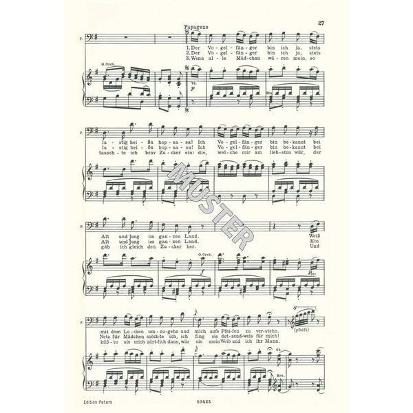 Edition Peters Mozart Zauberflöte KV 620