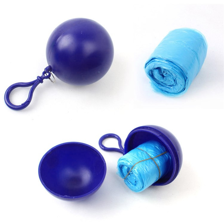 (2er Set) 120cm Unisex Vinyl Regenjacke Windmantel Poncho Ball Regencape mit Kapuze - Dunkelblau