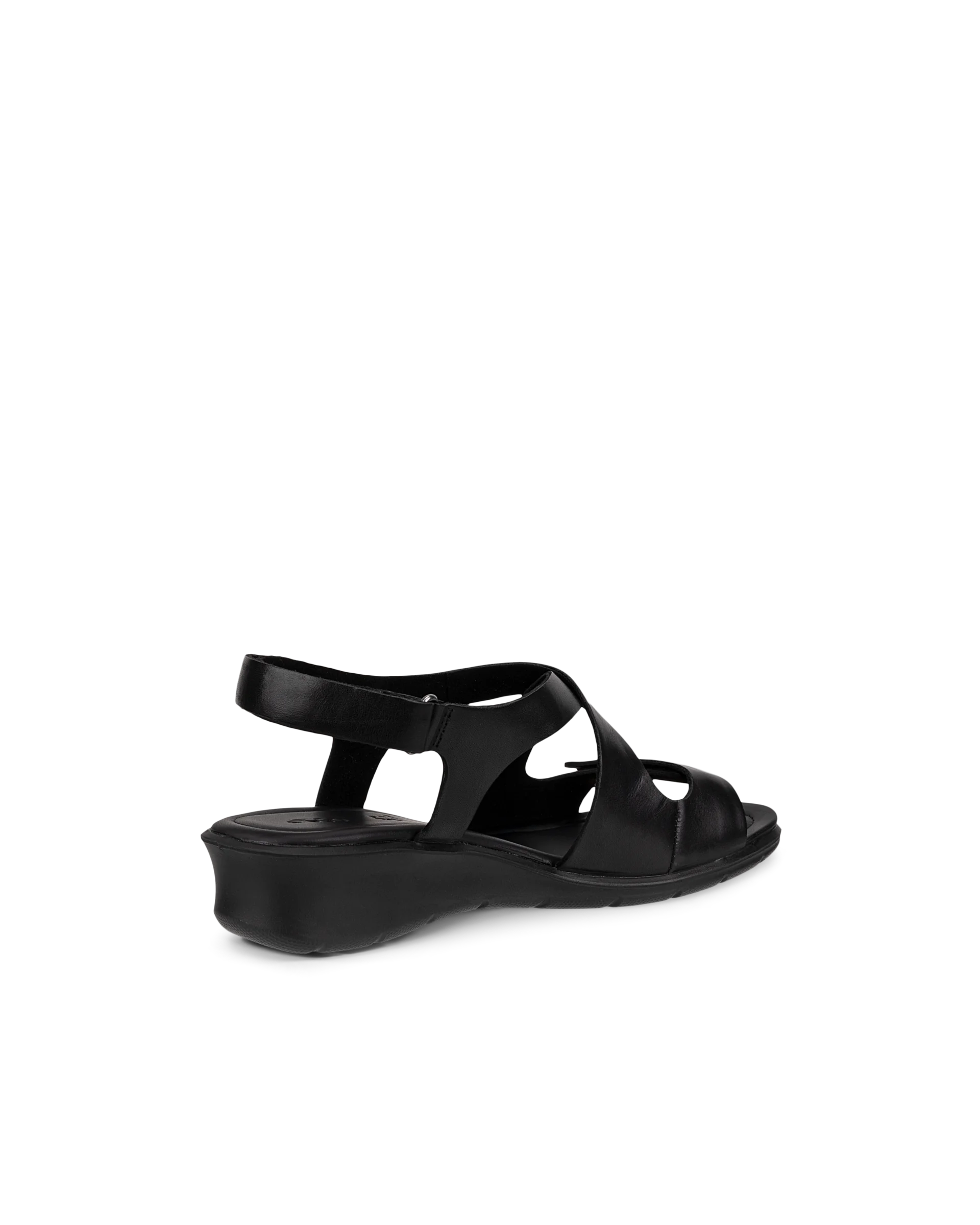 ECCO FELICIA SANDAL Damen Ledersandale mit Keilabsatz Schwarz