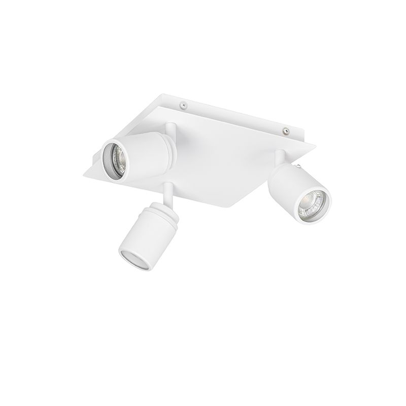 Smart badkamer spot wit vierkant 3-lichts IP44 incl. 3 Wifi GU10 50mm - Ducha