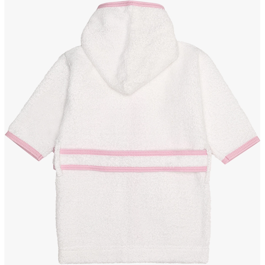 Liliput Bademantel weiß mit rosa Paspeln