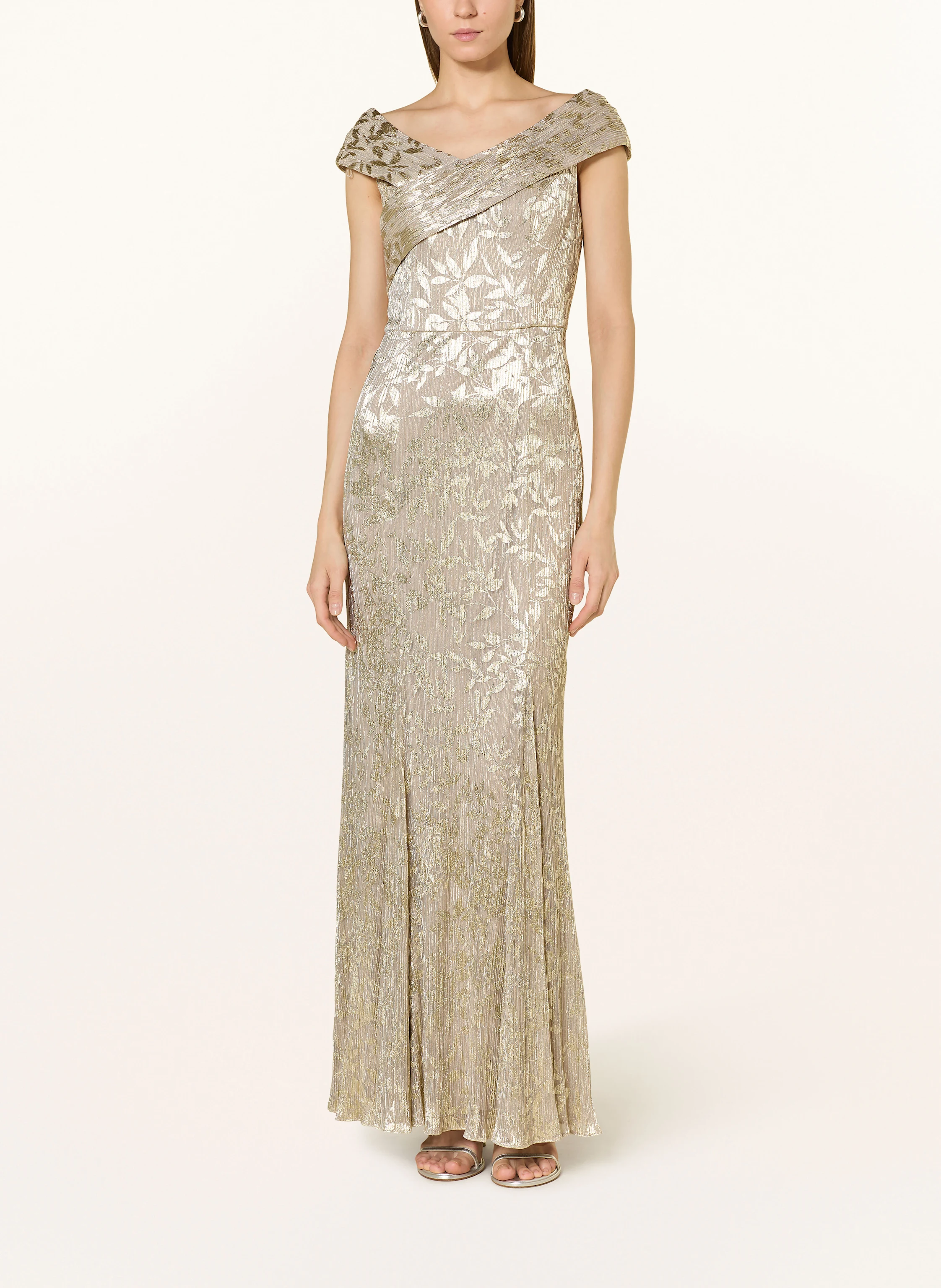 ADRIANNA PAPELL One-Shoulder-Kleid mit Plissees und Glitzergarn