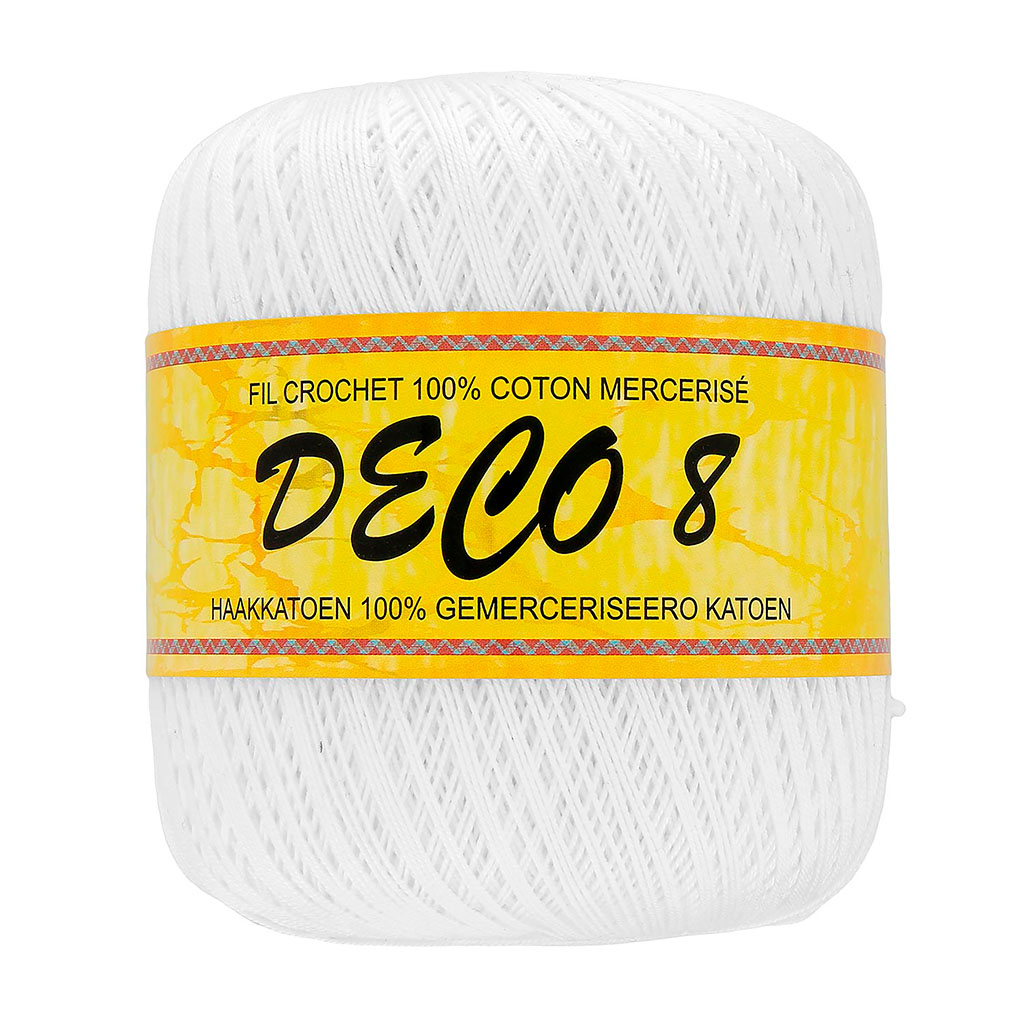 Fil en coton à crocheter blanc 100g