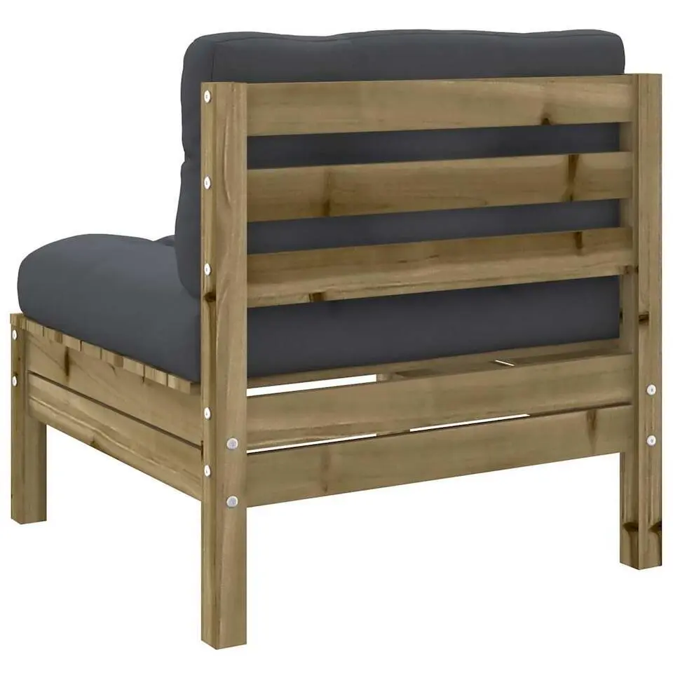 vidaXL - Tuinbank zonder armleuningen - Bruin - Hout - Met kussens