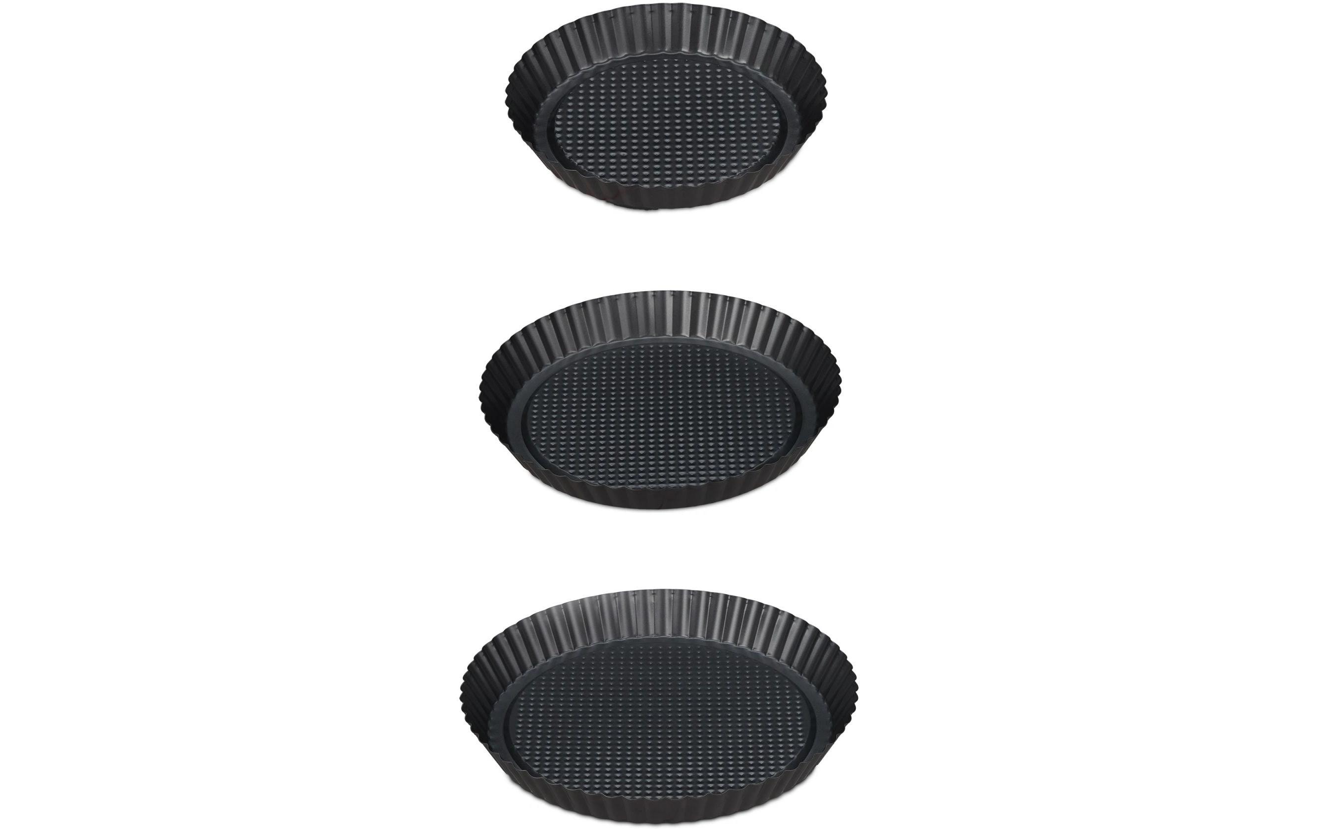Wähen-Backform 21 cm/26 cm/28 cm, AnthrazitRunde Tortenboden Backformen für Obstkuchen
