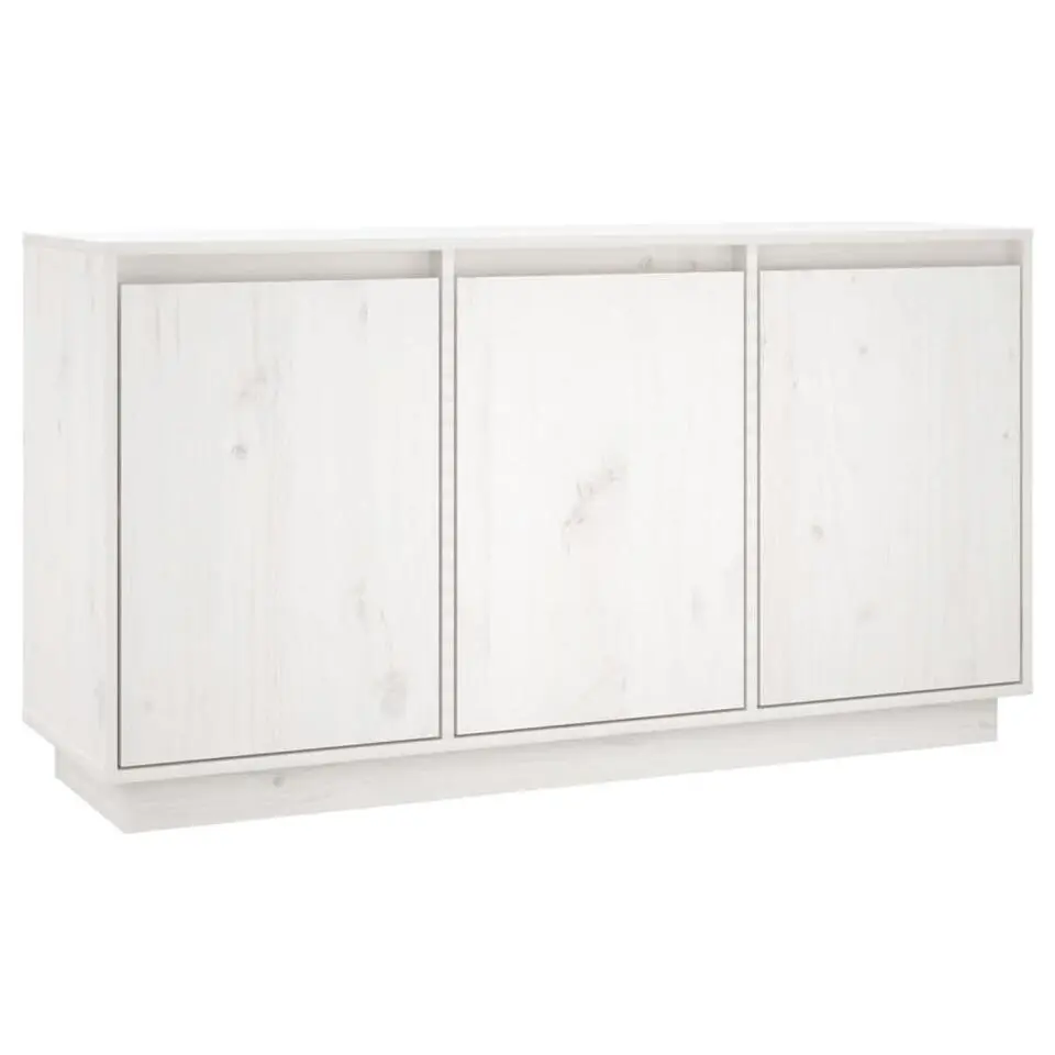 vidaXL - Dressoir met 3 deuren - Wit - Massief grenenhout - 111x34x60 cm