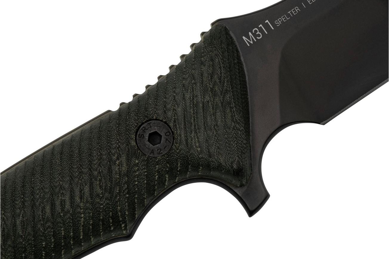 ANV Knives M311 SPELTER DLC Elmax  Black Handle, Black Kydex Sheath, survivalmes