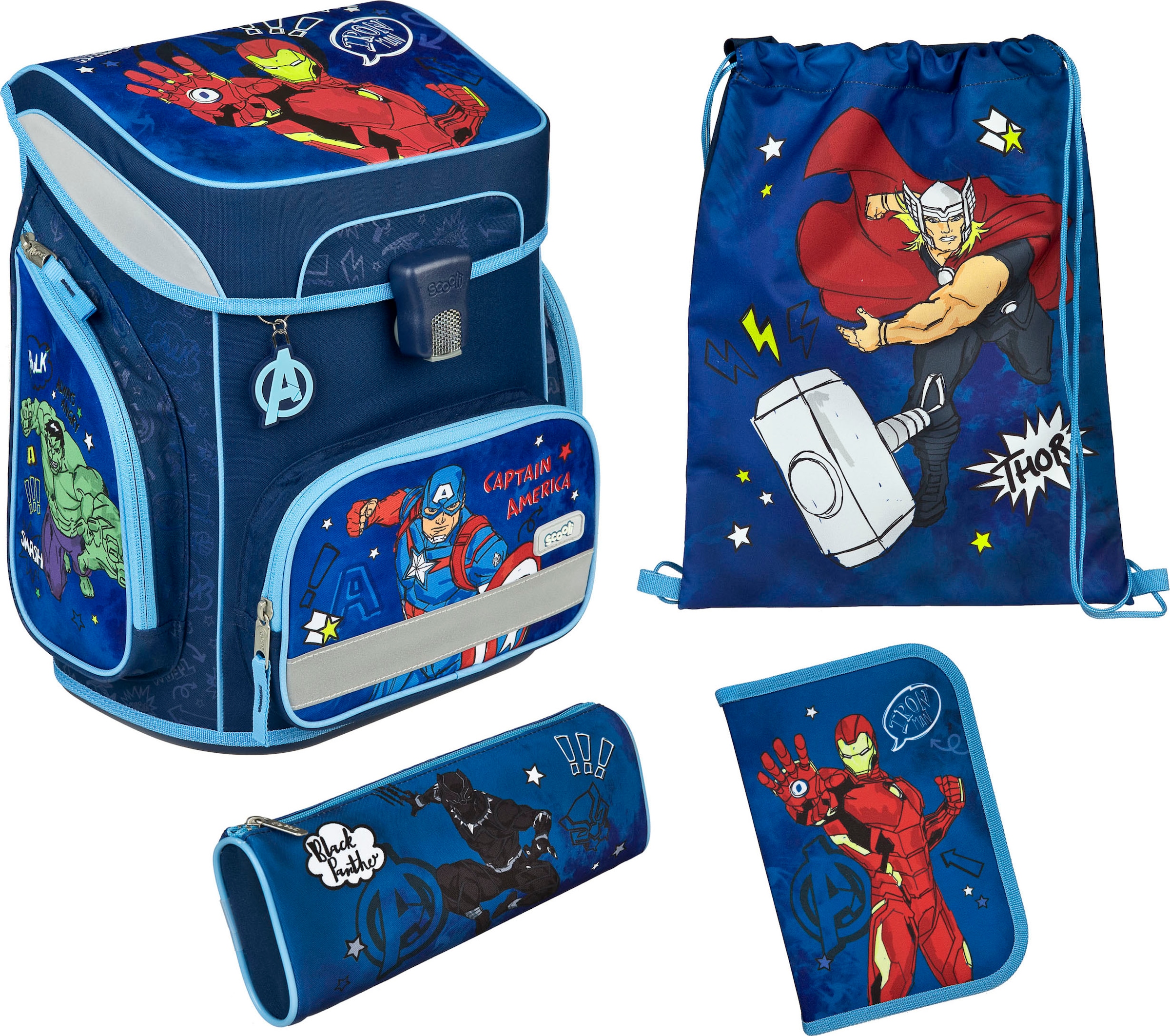 Scooli Schulranzen »EasyFit,  Avengers« Reflektoren