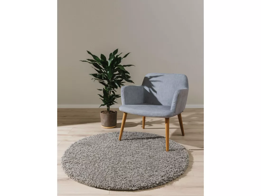 Tapis à poils longs Soho Gris clair ø 120 cm rond