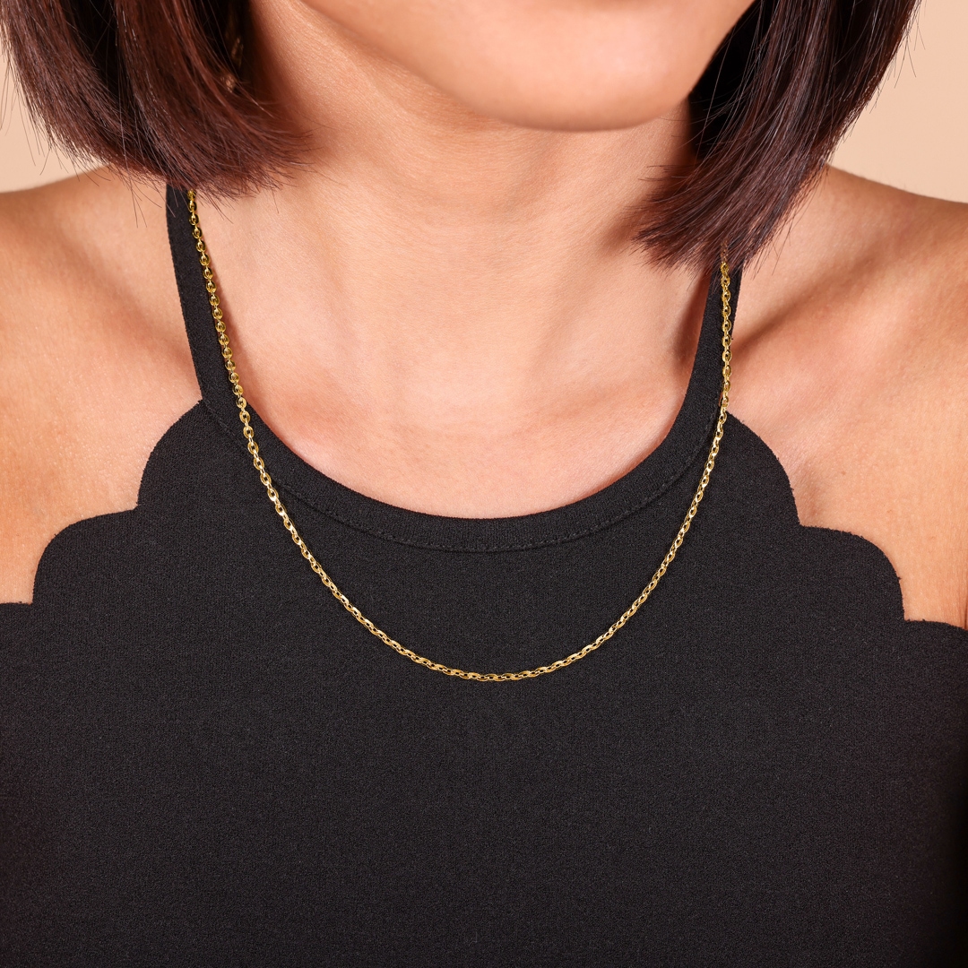 2.1mm Spiegelankerkette 750/18 K Gelbgold