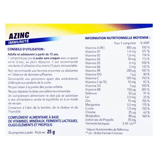 Arkopharma Azinc Immunity 30 comprimidos