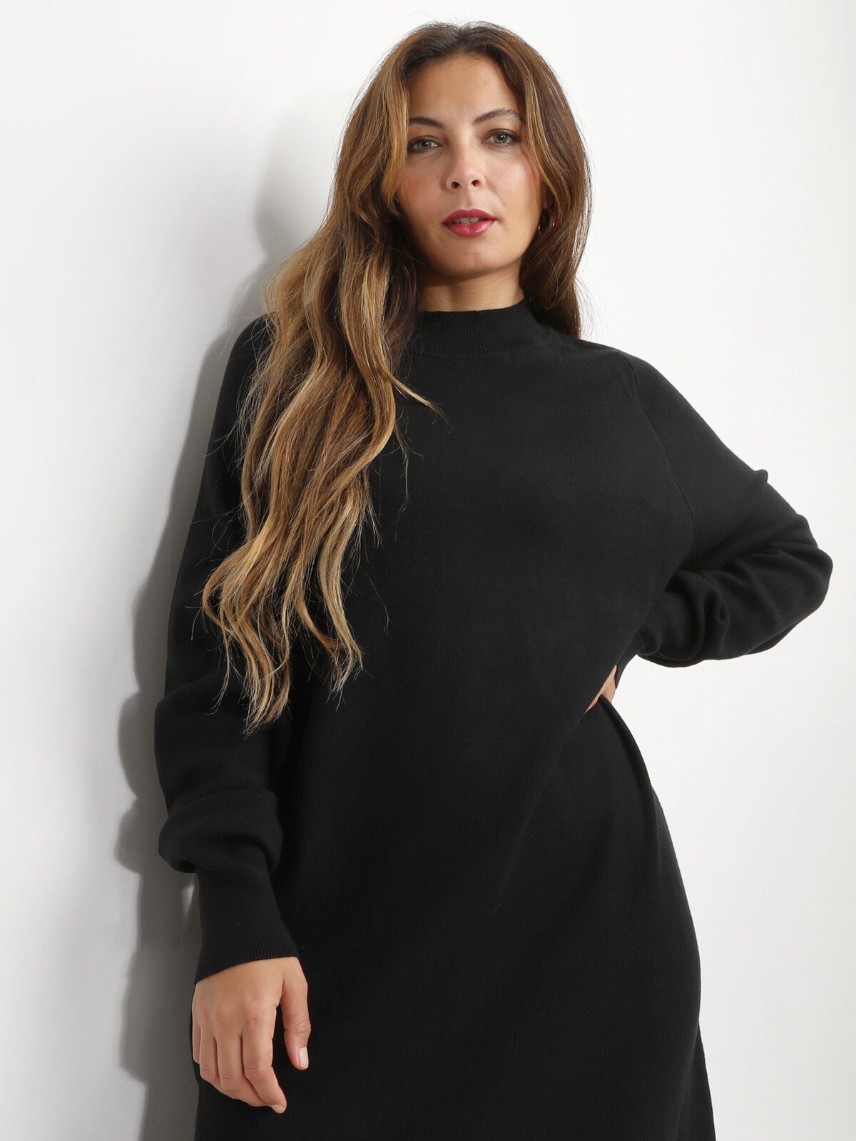 Robe pull longue et ample- Noir