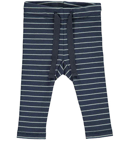 M?Slå Bukser - Stripe Rib - Night Blue/Spa Green