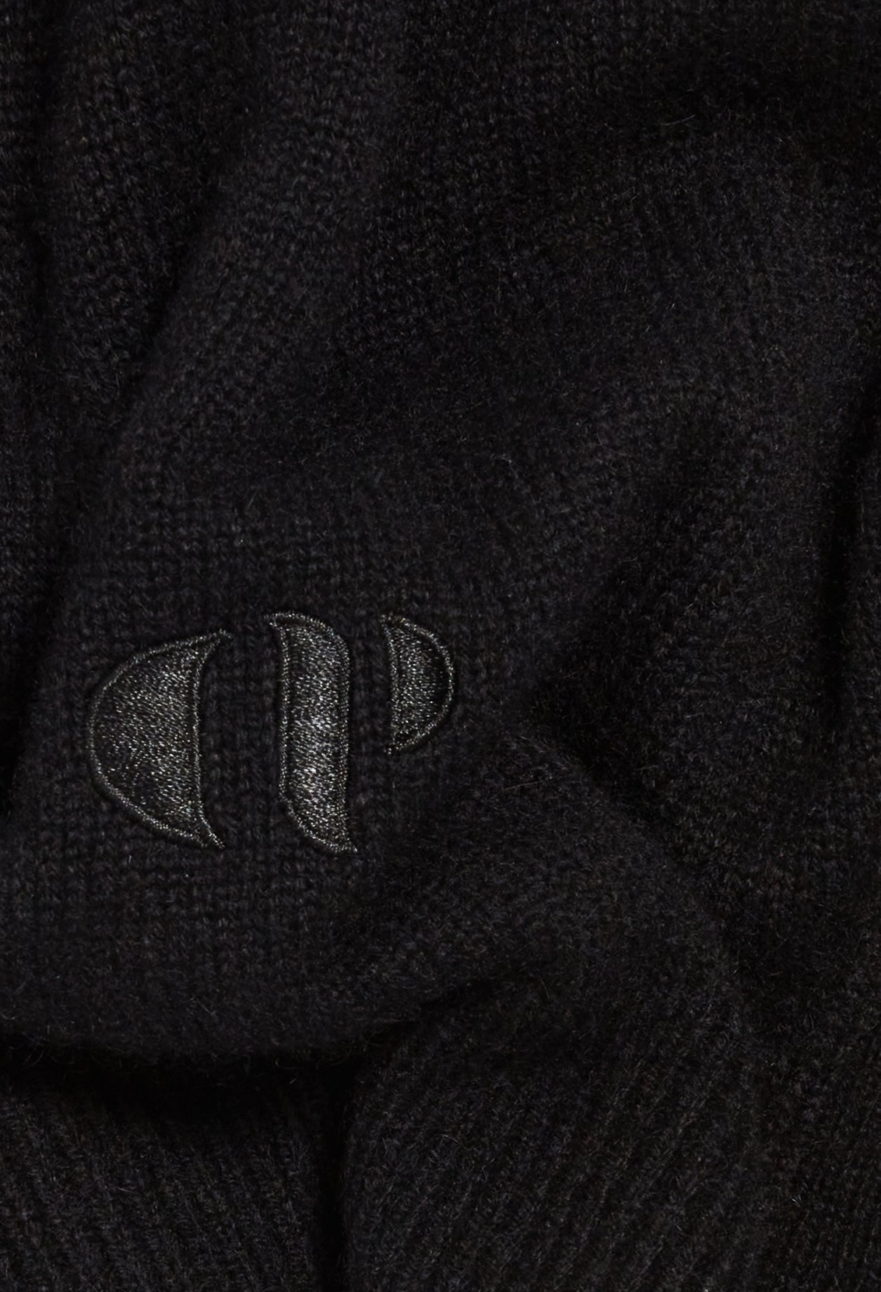 Pull col montant cachemire noir