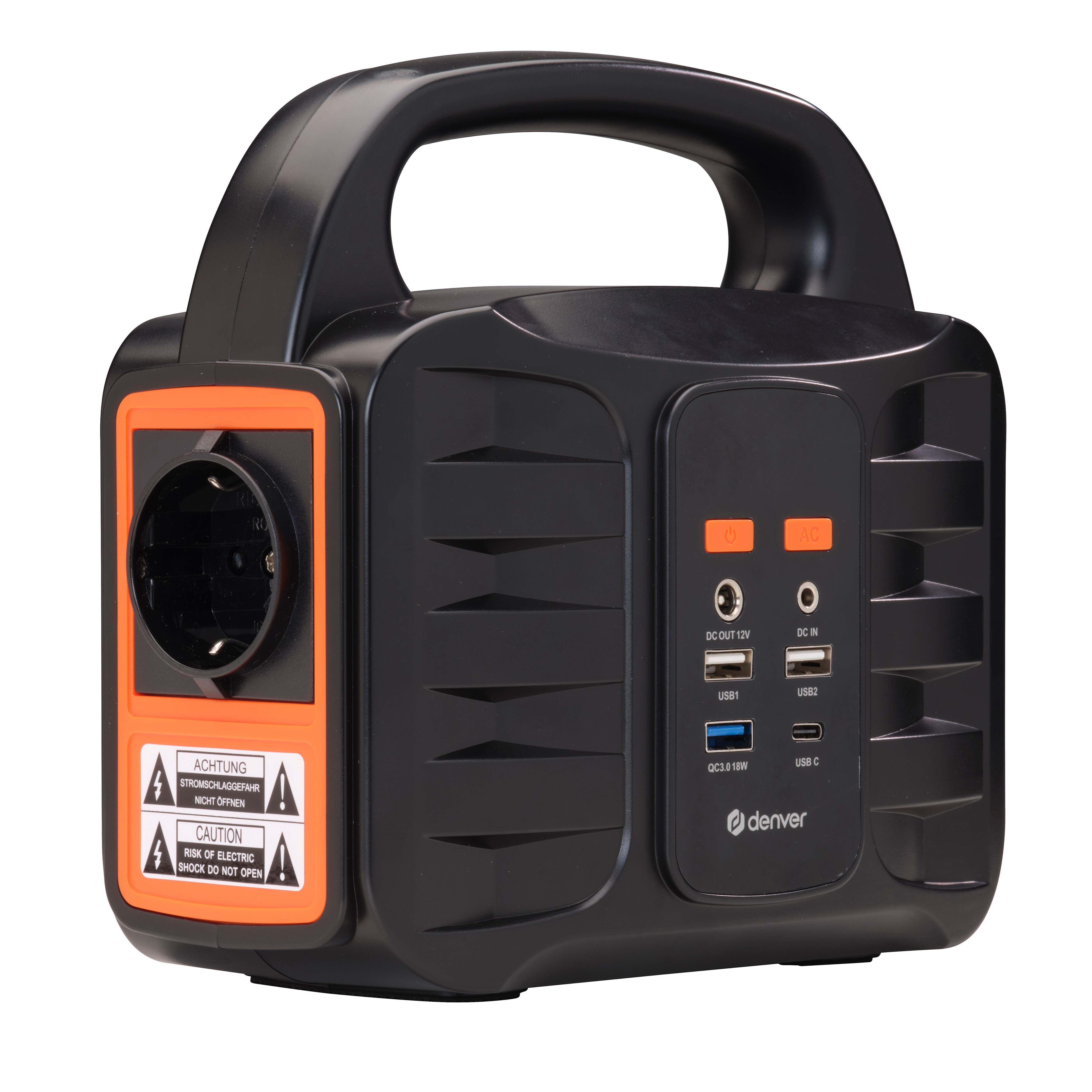 Denver PPS-42000 Tragbare Power Station mit eingebautem Solarpanel 42000 mAH (155wh)