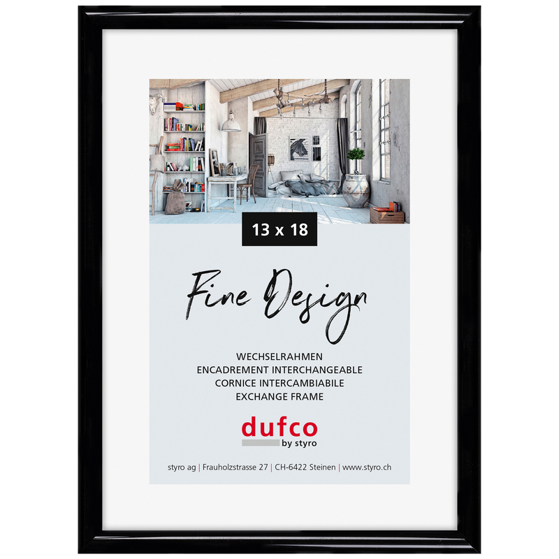 Dufco Bilderrahmen, 13 x 18 cm, schwarz