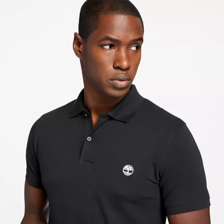 Polo stretch Merrymeeting River pour homme en noir