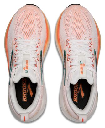 Chaussures Running Brooks Glycerin 22 Blanc/Orange Homme