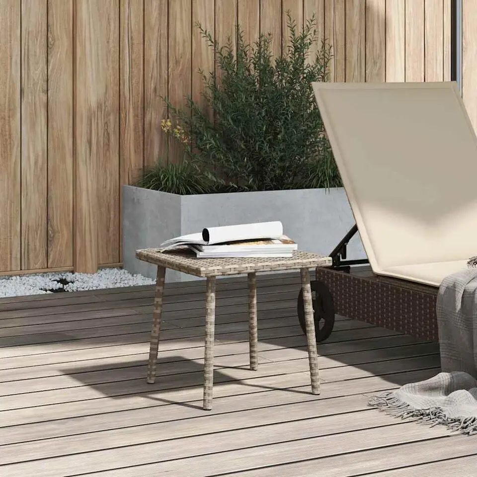 vidaXL - Tuin Salontafel - Grijs - Poly rattan - 40 x 40 x 37 cm
