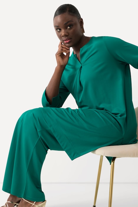 Slinky-Longshirt, Piqué, Tunika-Ausschnitt, 3/4-Arm
