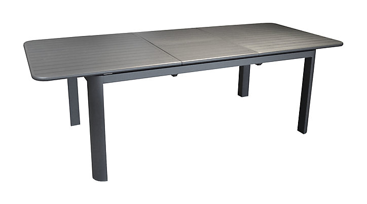 Table de jardin extensible Eos en aluminium coloris graphite L.180/240 x l.101 x H.74 cm