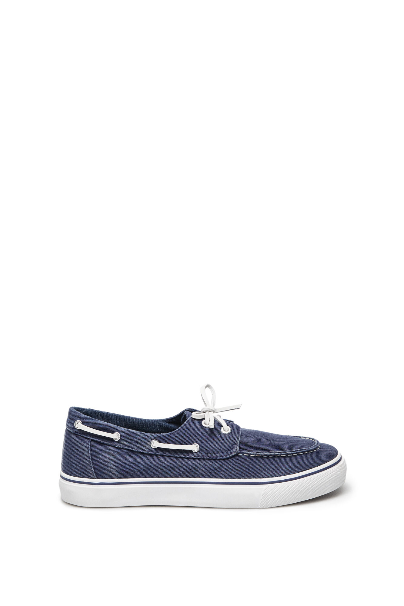 Zapato náutico algodón lavado - Azul marinho