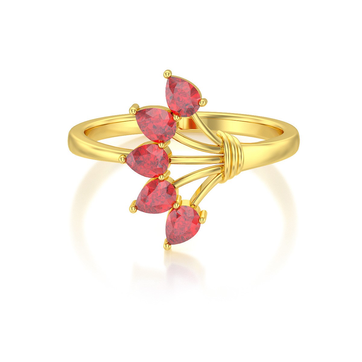 Bague ADEN Or 585 Jaune Rubis 2.65grs