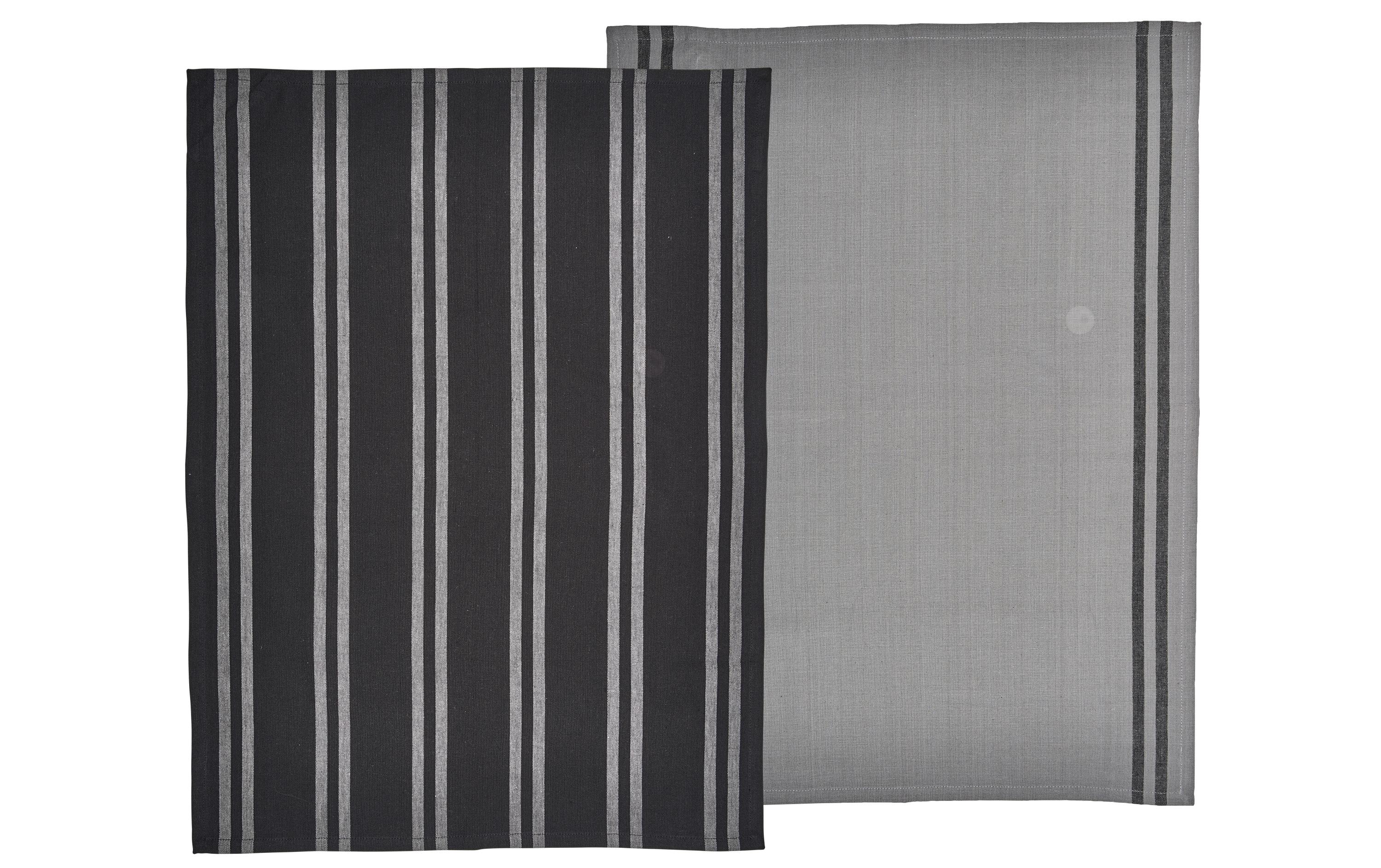 Geschirrtuch-Set Soft 2 Stück, Grau/SchwarzGeschirrtuch 2er-Set