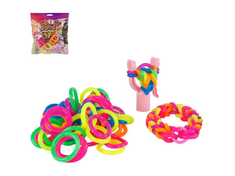 Sombo Bastelset Loom Bands XXL 72-teilig 72 farbige Ringe und Clips