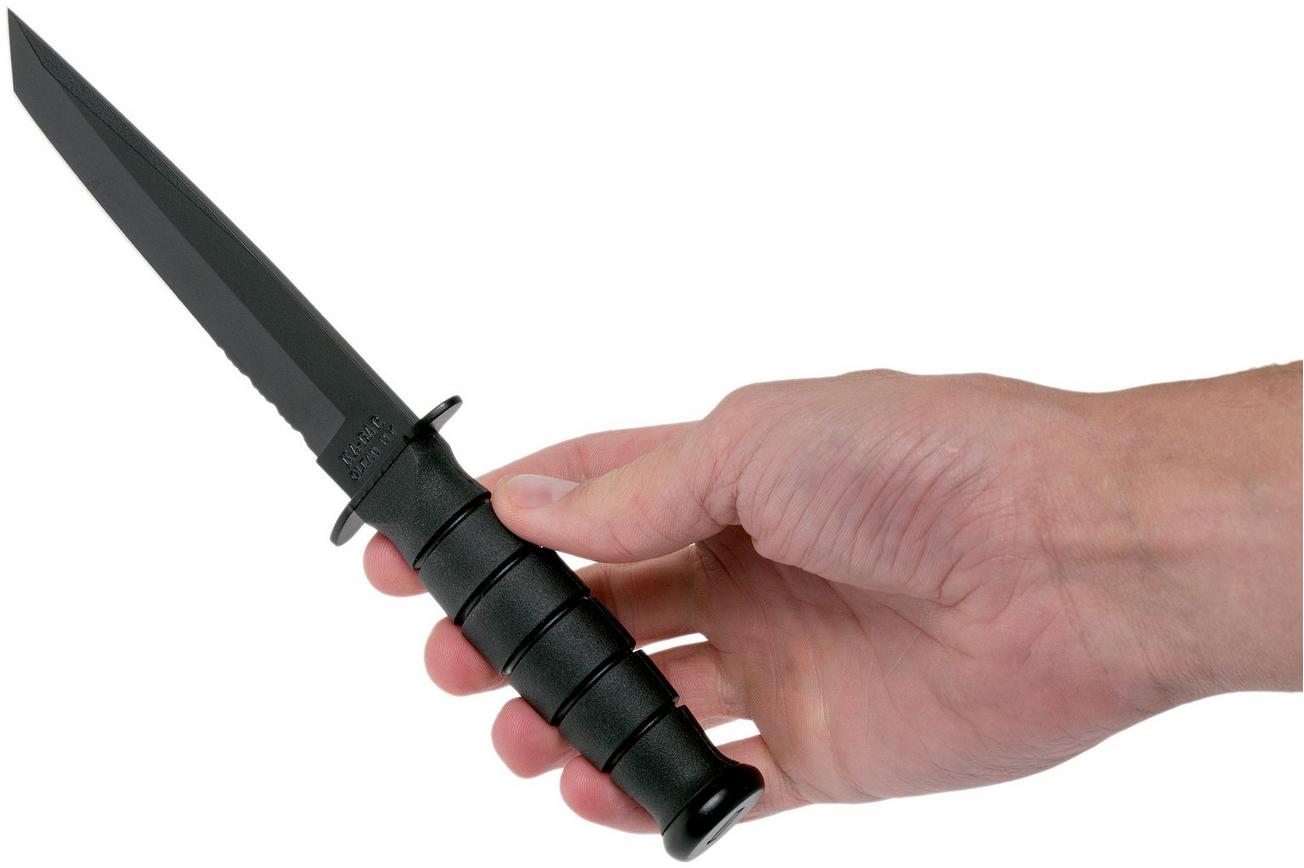 KA-BAR Short Tanto 1255 deels gekarteld, lederen foedraal