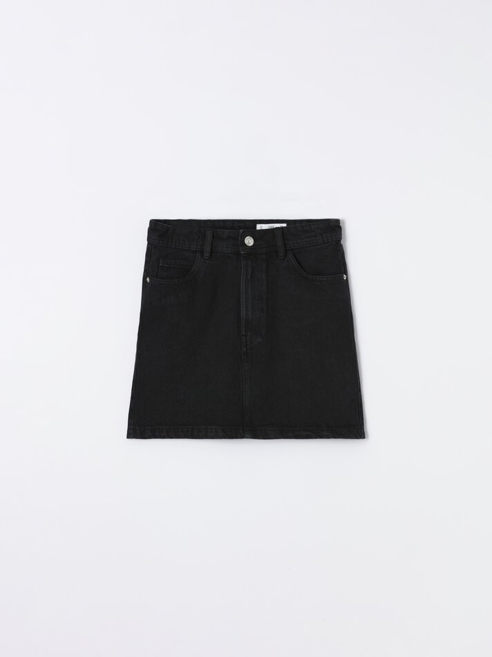 Minissaia jeans - Preta