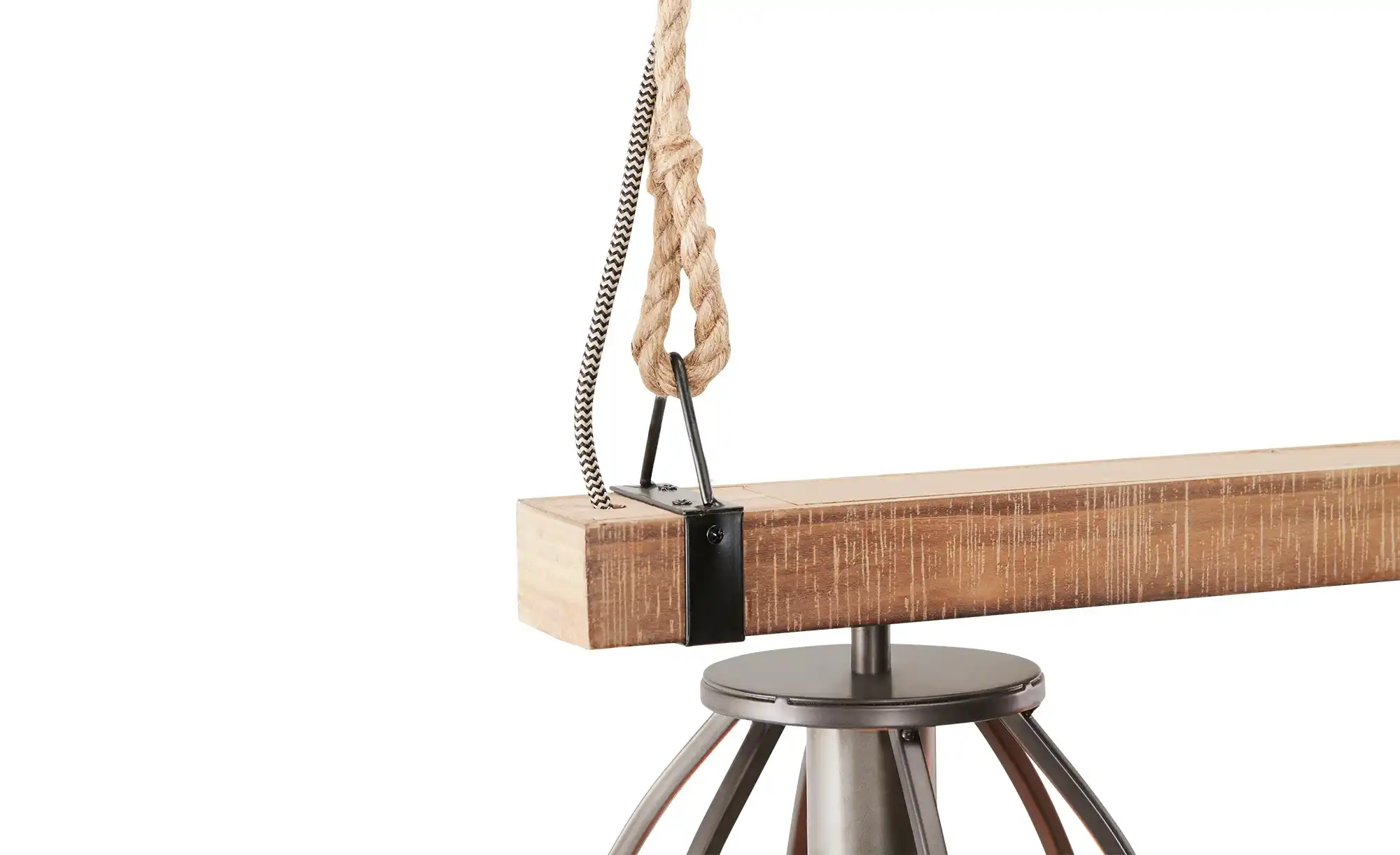 Pendelleuchte, 3-flammig, Metall / Holz schwarz