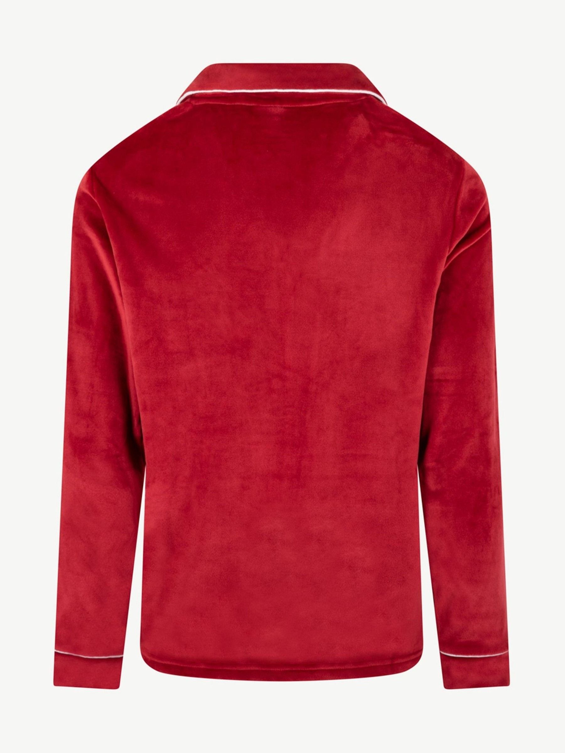 Rood - The Little Tailor luxe kerstpyjama van zacht aanvoelend velours