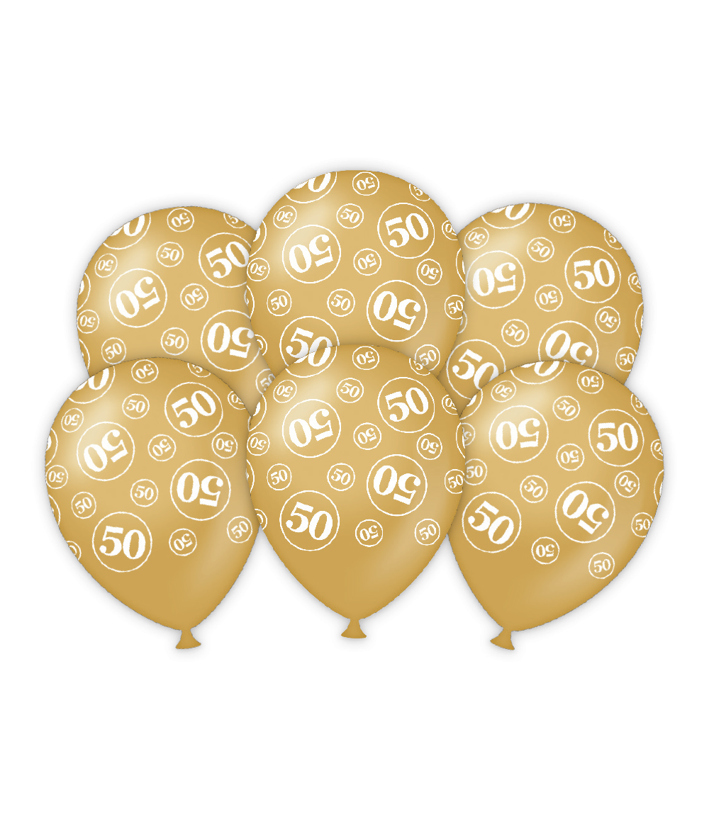 Ballonnen 50 Jaar 30cm 6st