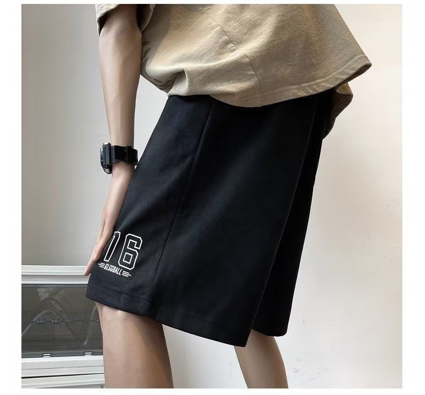 Dukakis - Sweatshorts met trekkoord en letters