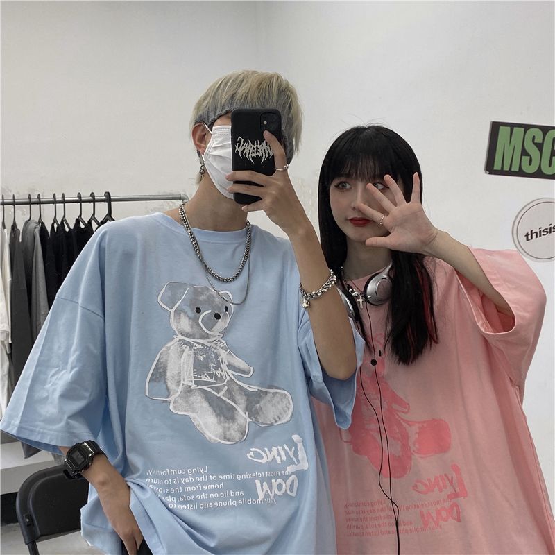 Giuliana - Oversized T-shirt met teddybeer en elleboogmouwen
