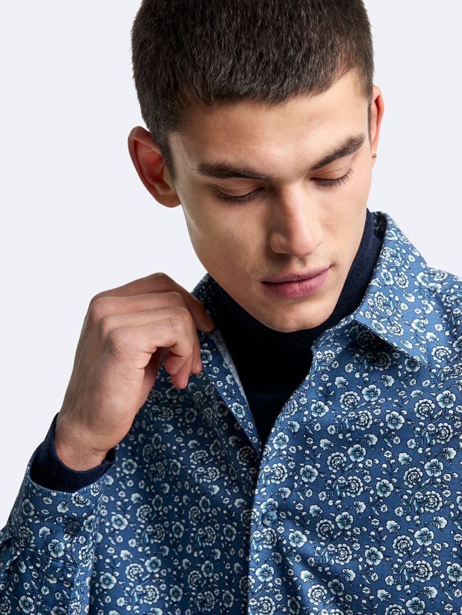 Chemise slim fleurie