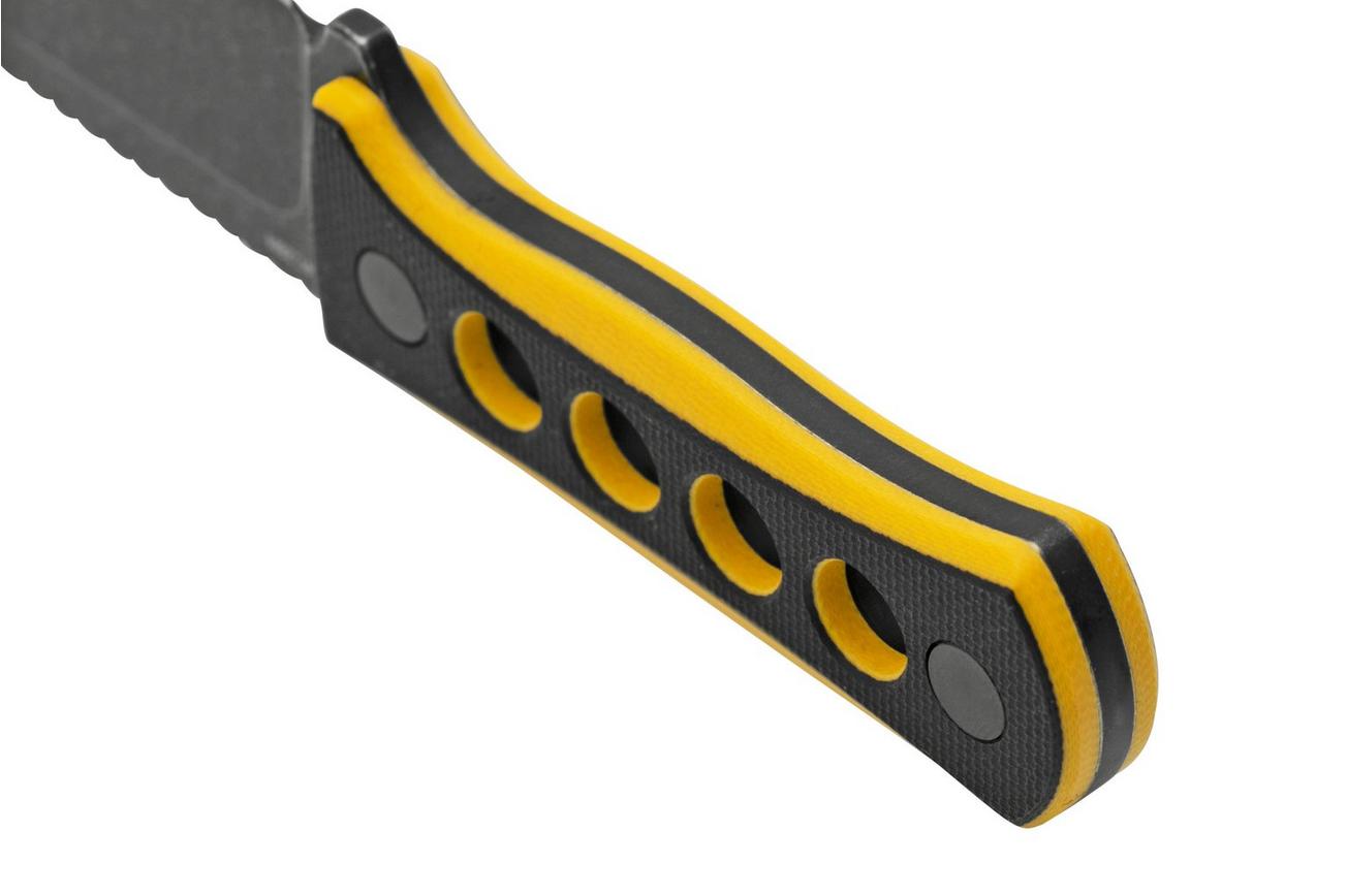 QSP Knife Canary QS141-A2 Blackwashed, Black Yellow G10, nekmes